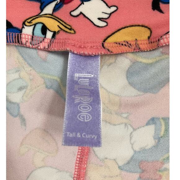 Lularoe Donald Duck Pink Soft Leggings Tall & Curvy - Picture 4 of 4